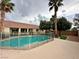Backyard featuring a pool, palm trees, and plenty of patio space at 1006 Winding Hill St, Henderson, NV 89002