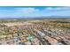 Expansive aerial view of a residential community showcasing well-planned streets and houses in a desert environment at 11672 Barga Ct, Las Vegas, NV 89138