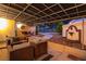 Relaxing covered patio with furniture and an outdoor fountain for backyard enjoyment at 15 Pheasant Ridge Dr, Henderson, NV 89014