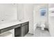 Clean bathroom featuring modern fixtures, a vanity area, and a shower-tub combination at 1596 Pacific Baza St, Las Vegas, NV 89138