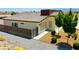Aerial view of the home and fenced backyard showing the landscaping and privacy at 1801 S Manzanita Dr, Pahrump, NV 89048