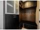 Mud room features built in storage, a bench, and stylish hardware at 2750 Evolutionary Ln, Las Vegas, NV 89138