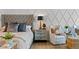 Close-up of the main bedroom featuring a padded headboard and wood nightstands at 2820 High Range Dr, Las Vegas, NV 89134