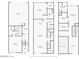 Floorplans of lower level, first floor, and second floor featuring a two-story house at 3159 Via Como, Henderson, NV 89044