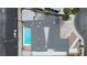 Aerial view showcases the home with a sparkling swimming pool at 4404 Hillcrest Ave, Las Vegas, NV 89102