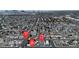 Aerial view of a residential area showcasing the proximity to Arville St. and W. Oakey Blvd at 4404 Hillcrest Ave, Las Vegas, NV 89102