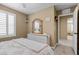 A bright bedroom features plantation shutters, a comfortable bed, and coordinated decor for a relaxing space at 465 Cabral Peak St, Las Vegas, NV 89138