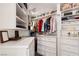 Organized walk-in closet with custom shelving, drawers, and ample storage space at 5104 Burr Oak Dr, Las Vegas, NV 89130