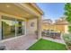Outdoor patio featuring brick pavers, covered space, and outdoor dining at 625 Loyalty Ct, Henderson, NV 89011