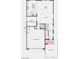Floorplan featuring the kitchen, great room, study/bedroom 5, half bath, 2-bay garage, porch, and courtyard at 72 Via Montoro, Henderson, NV 89011