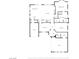 Floor plan of first floor with bedrooms, kitchen, bathrooms, living room and two car garage at 11569 Velicata Ct, Las Vegas, NV 89138