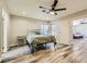 Bedroom with recessed lighting, neutral paint, and wood grain flooring at 335 Simon Bolivar Dr, Henderson, NV 89014