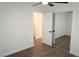 Bedroom with modern closet and a glimpse of the ensuite bathroom at 404 Vassar Ln, Las Vegas, NV 89107