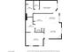 Home floor plan showing the layout for the primary bedroom, kitchen, dining area, living room, laundry, and bathrooms at 50 Aura De Blanco St # 2104, Henderson, NV 89074
