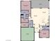 Detailed floor plan highlighting the layout of rooms, dimensions, and the flow of the home's interior spaces at 1398 Pin Cushion Rdg, Mesquite, NV 89034