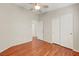 Bedroom featuring wood floors and a closet at 1574 Ward Frontier Ln, Henderson, NV 89002