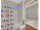 Bathroom with vanity, toilet, and shower with a bathtub at 2039 Colvin Run Dr, Henderson, NV 89052