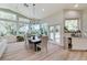 Dining room featuring a modern table setting and a view of the outdoor pool area at 2345 Villandry Ct, Henderson, NV 89074