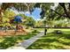 Community playground featuring swings and a slide, perfect for families at 2345 Villandry Ct, Henderson, NV 89074