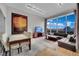 Open-concept living area with floor-to-ceiling windows and stunning city views of the Sphere and the Las Vegas Strip at 360 E Desert Inn Rd # 1803, Las Vegas, NV 89109