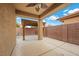 Spacious covered patio with brick walls and an open-air gazebo, perfect for outdoor gatherings at 4062 Vulcan St, Las Vegas, NV 89122