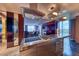 Sleek stainless kitchen and bar with overhead lighting open to the living area, a central hub at 4381 W Flamingo Rd # 901, Las Vegas, NV 89103
