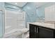 Stylish bathroom with a walk-in shower and modern vanity at 4559 Dover Straight St, Las Vegas, NV 89115