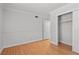 An empty bedroom with hardwood floors and base molding at 5101 Churchill Ave, Las Vegas, NV 89107