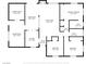 Floor plan showcasing layout of the home including kitchen, bedrooms, living room, dining area, laundry room and bathrooms at 5101 Churchill Ave, Las Vegas, NV 89107