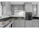 Cozy kitchen featuring gray cabinets and granite countertops at 5101 Churchill Ave, Las Vegas, NV 89107