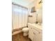 Bathroom featuring a shower with curtain, tile flooring, and a vanity at 529 Regal Robin Way, North Las Vegas, NV 89084