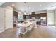 Updated kitchen featuring a center island with seating, stainless steel appliances, and sleek lighting at 7111 Bath Dr, Las Vegas, NV 89131
