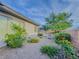 Well-maintained backyard featuring desert landscaping, mature trees, and a seating area at 7225 Millerbird St, North Las Vegas, NV 89084