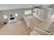 Overhead view of a spacious living area featuring hardwood floors and a cozy fireplace at 7761 Cowboy Trl, Las Vegas, NV 89131