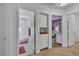 Well-lit bathroom with shower and vanity cabinet storage in neutral tones at 1803 Candle Bright Dr, Henderson, NV 89074