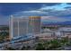 Aerial view of the Westgate hotel and Las Vegas skyline at twilight at 2747 Paradise Rd # 2305, Las Vegas, NV 89109