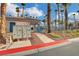 Mailboxes at community entrance with palm trees and manicured landscaping at 2808 Cygnus St, Las Vegas, NV 89117