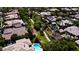 Aerial view of the community showcasing walking paths and lush greenery nestled among beautiful homes at 2846 Barrow Downs St, Las Vegas, NV 89135