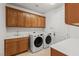 Laundry room with washer, dryer, sink and cabinetry at 2846 Barrow Downs St, Las Vegas, NV 89135