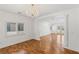 Spacious living room with wood floors, recessed lights, and natural light at 2846 Barrow Downs St, Las Vegas, NV 89135