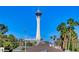 View of the Stratosphere tower in Las Vegas with a clear blue sky at 3013 Plaza De Rosa, Las Vegas, NV 89102