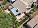 An aerial view of a residential home showcasing the backyard patio and the surrounding neighborhood at 3053 Anchor Chain Dr, Las Vegas, NV 89128