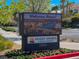 A well-maintained sign welcomes residents to Desert Shores: A Private Community at 3053 Anchor Chain Dr, Las Vegas, NV 89128