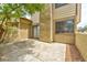 Private outdoor patio, partially shaded with slider doors, providing a peaceful area for relaxing and entertaining at 3484 Nightflower Ln # 2, Las Vegas, NV 89121