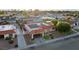 Aerial view of a single-story home with a terracotta tiled roof, solar panels, and covered parking at 3625 Barcelona St, Las Vegas, NV 89121