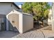 Durable backyard storage shed, ideal for storing tools and outdoor equipment at 3625 Barcelona St, Las Vegas, NV 89121