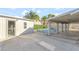 Backyard featuring covered patio, shed, and fenced swimming pool at 5453 Yvonne Cir, Las Vegas, NV 89122