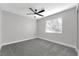 Bedroom featuring a ceiling fan and window at 5453 Yvonne Cir, Las Vegas, NV 89122