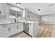 Modern kitchen features white cabinets, stainless steel appliances, quartz countertops, and a peninsula at 5453 Yvonne Cir, Las Vegas, NV 89122