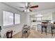 Eat-in kitchen featuring an island, sleek countertops and modern appliances at 6735 W Charleston Blvd # 4, Las Vegas, NV 89146